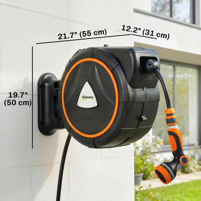 Devidoir retractable Outsunny 1/2\" x 23 m avec buses a 12 modes