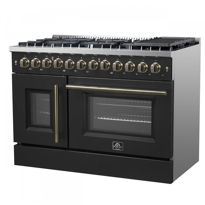 Cuisniniere a combustible Galiano de 48 po, noire, doubles fours de 6,58 pi³ – FFSGS6356-48BLK