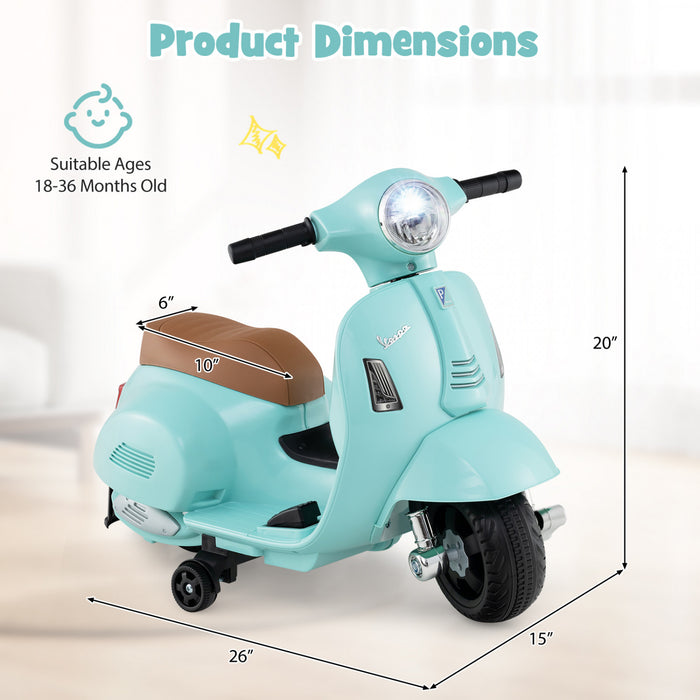 Costway Enfants Rouler Sur Moto Avec Roues D'entrainement Phare Corne 6v Batterie Vert