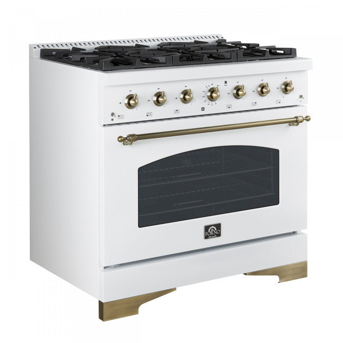 Cuisiniere a double combustible Antico de 36 po, blanche, 4,5 pi³ -FFSGS6113-36WHT