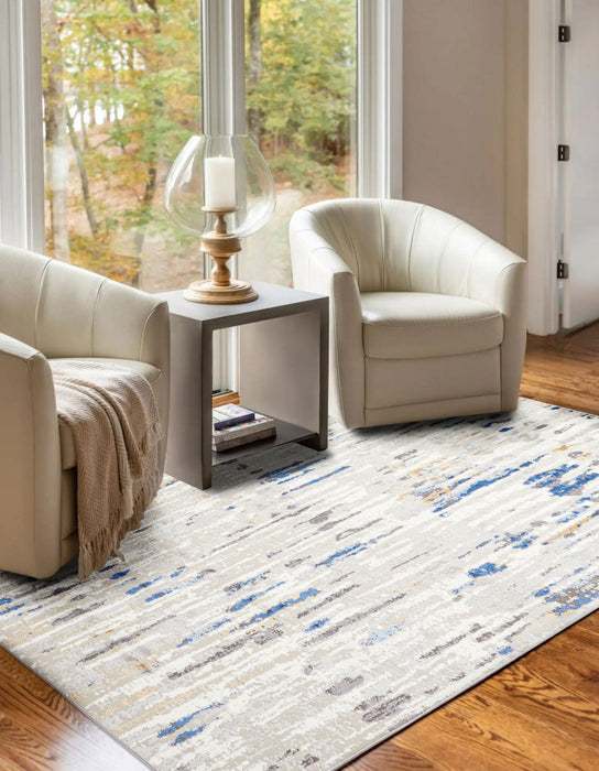 Tapis Contemporain/Moderne Juniper 5'0\" x 8'0\" en Gris