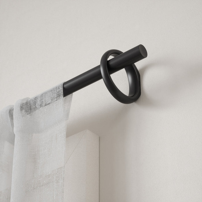  Tringle à rideaux extensible Ringlet de Umbra noir mat de 1 po - 42 po à 120 po