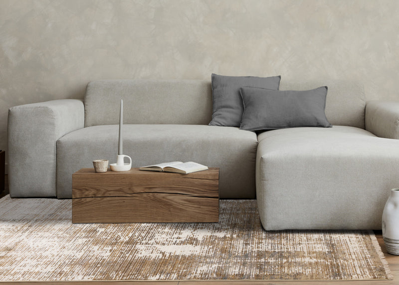 Tapis Sydney brun creme gris vieilli, 5'3\" x 7'10\"