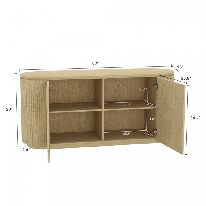 Buffet moderne Olivia Manhattan 60\" en chene naturel