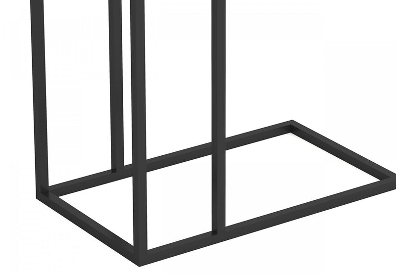 Table de bout en forme de C de 19 po avec armature en métal - taupe foncé