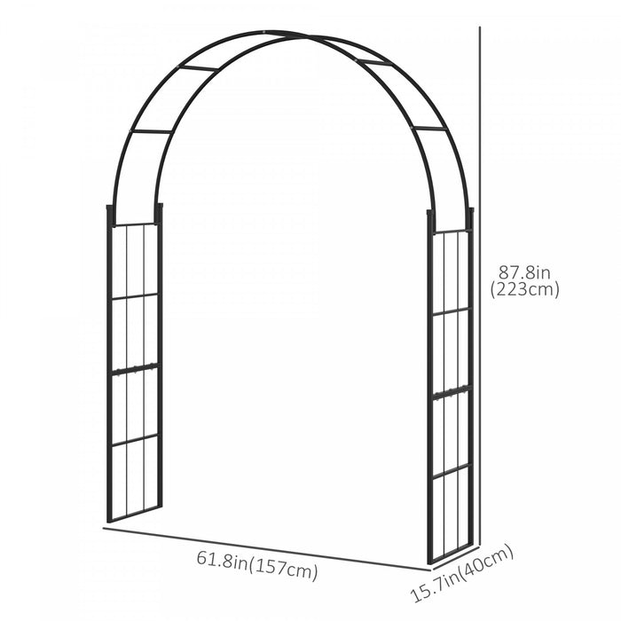Outsunny Arc De Jardin De 7 Pi, Tonnelle De Mariage Exterieure Pour Vignes