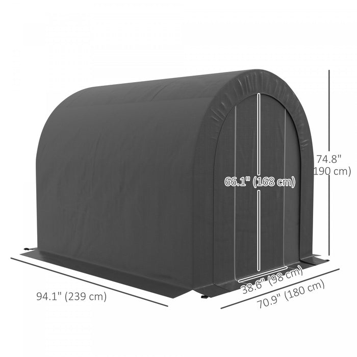Outsunny Remise De Rangement Exterieure, Remise A Velo En Acier Galvanise