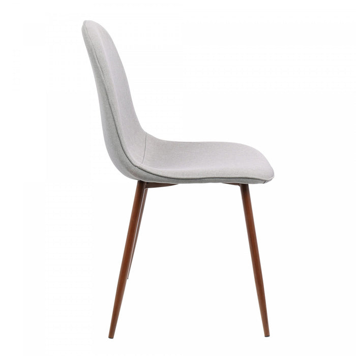 Chaise d’appoint de salle à manger moderne du milieu du 20e siècle Pebble en tissu gris - ensemble de 2