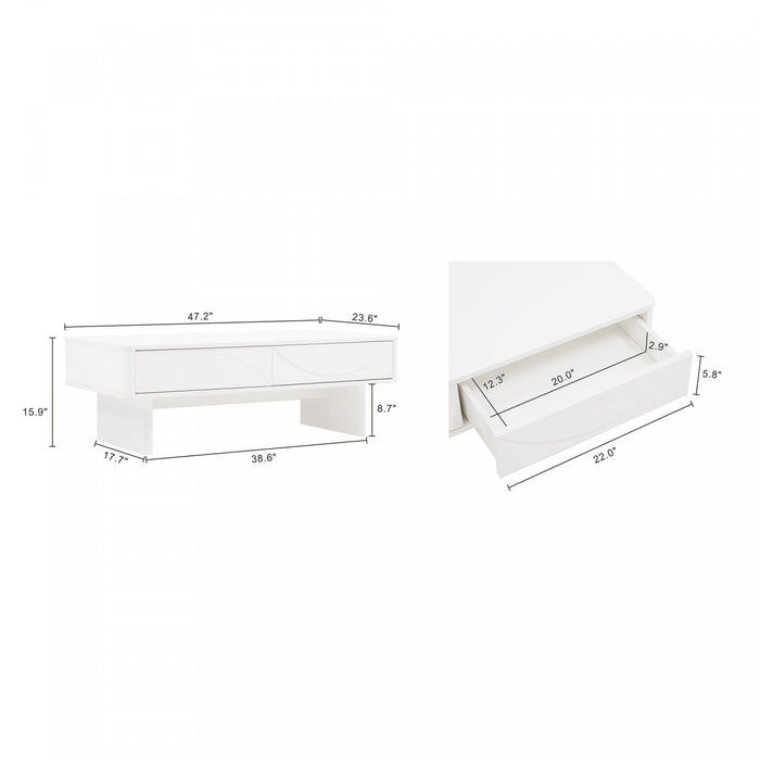 Table basse Ella Modern 47\" en blanc