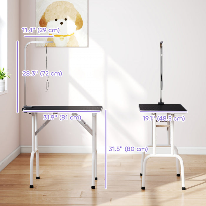 Table de Toilettage Pliable Robuste pour Animaux