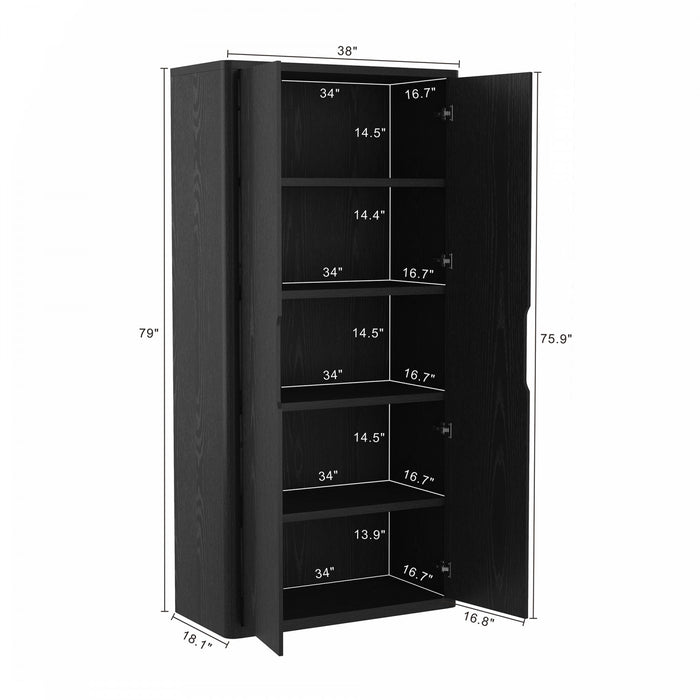 Armoire bibliotheque moderne Rivington 38\" en noir - Ensemble de 3