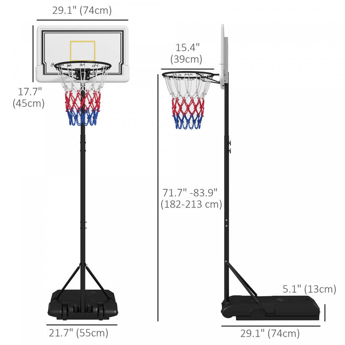 Soozier Cerceau De Basket-ball D'exterieur Avec Roues, Hauteur Reglable