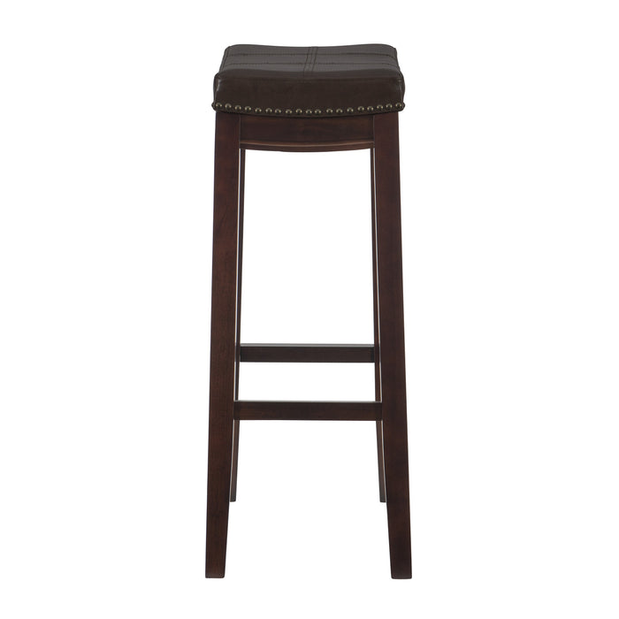 Tabouret bar Claridge en similicuir et sans dossier - brun