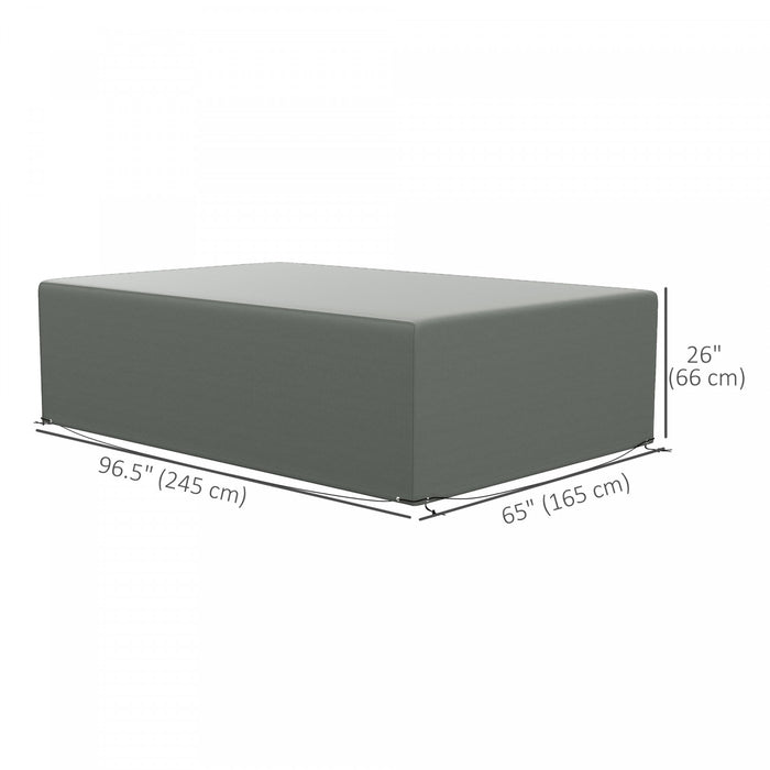 Outsunny Housse Pour Meubles De Patio Exterieur, Impermeable, Gris Fonce