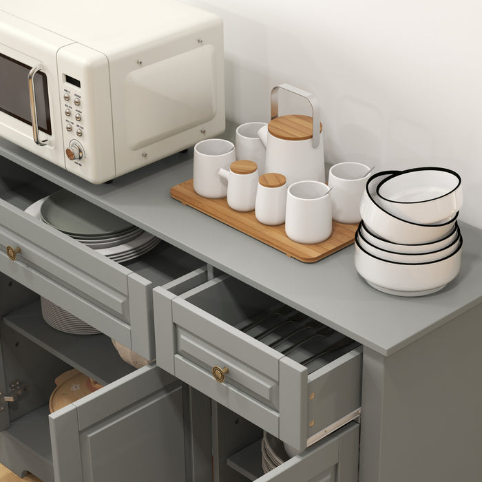HOMCOM Buffet Meuble de Cuisine Moderne 2 Tiroirs etageres Reglables