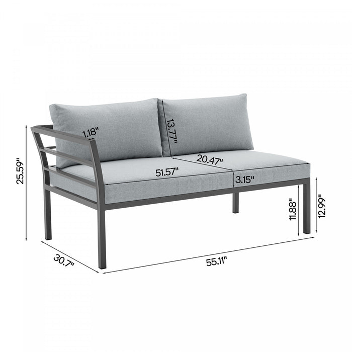 Ensemble de conversation moderne Sunnyside 5 pieces en gris