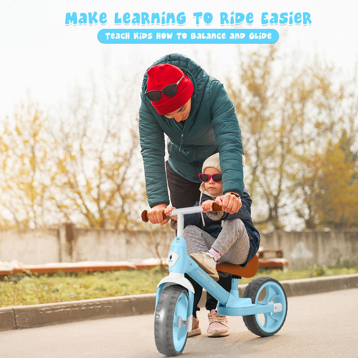 Honey Joy Kids Balance Bike Toddler Training Bike W / Feetrests Pour 2-5 Ans Bleu