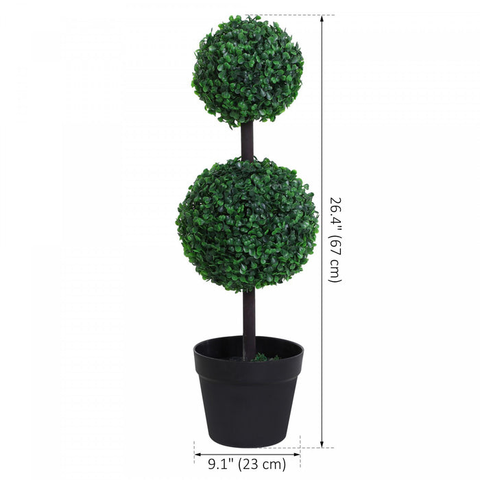 HOMCOM Arbre topiaire a 2 boules pour la maison, le bureau, le salon