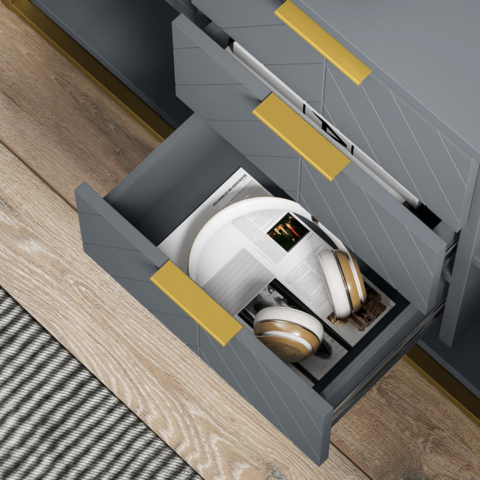 HOMCOM Meuble de Rangement 3 Tiroirs Buffet pour Salle a Manger, Salon