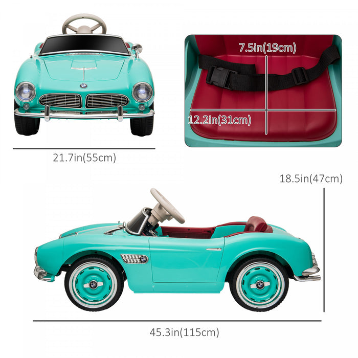 Aosom Voiture Electrique 12 V Pour Enfants Avec Telecommande, Vehicule Electrique Alimente Par Batterie Avec Transport Facile, Lumieres, Mp3, Systeme De Suspension, Vert