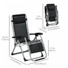 Outsunny Chaise Inclinable, Chaise Longue Pliante Avec Porte-gobelet