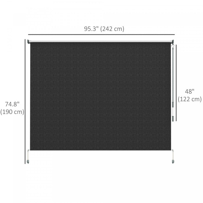 Outsunny Store Enrouleur Exterieur, Store De Porte Patio 8'x6', Noir