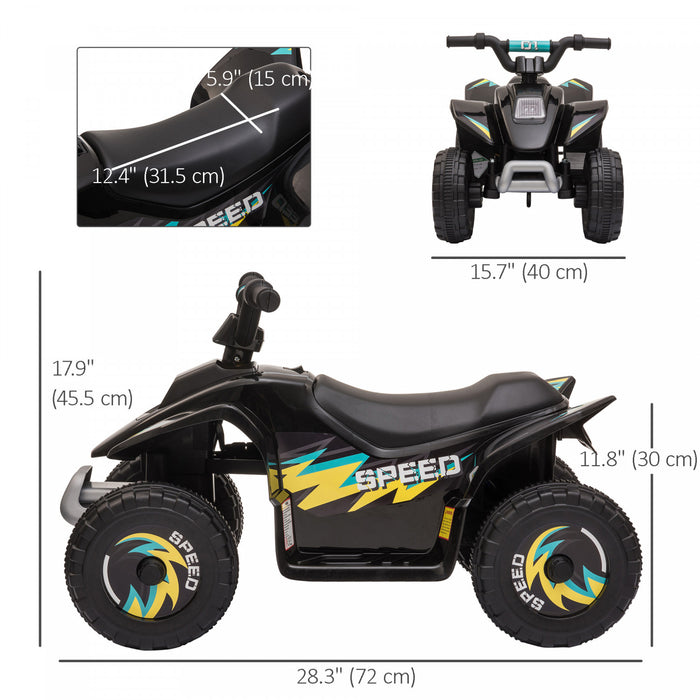 Qaba Quad, Vehicule Electrique Alimente Par Batterie 6 V, Quad A 4 Roues Avec Interrupteur Avant Et Arriere, Pour Garcons Et Filles De 18 A 36 Mois, Rose