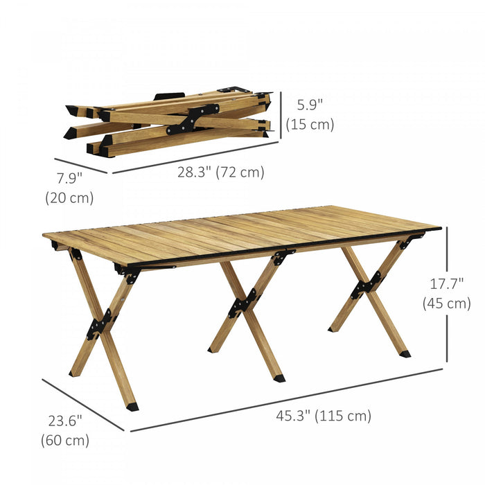 Outsunny Table De Camping Pliante, Table De Pique-nique En Aluminium 4 Pi