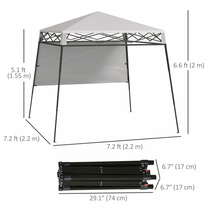Outsuuny Auvent Escamotable Avec Pieds Inclines, Blanc Et Noir