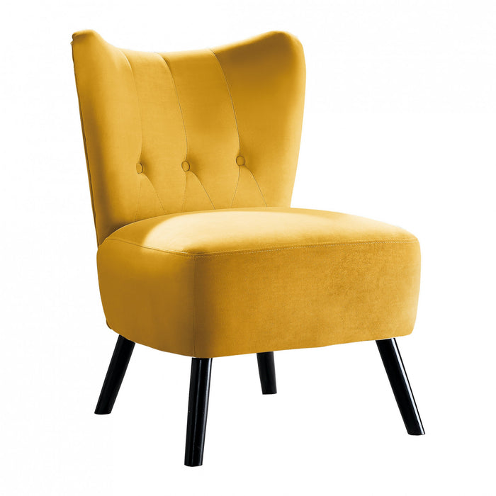 Fauteuil D'appoint Ginny En Velours Jaune