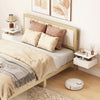 HOMCOM Floating Nightstand Set of 2, Bedside Table with with Power Outlets