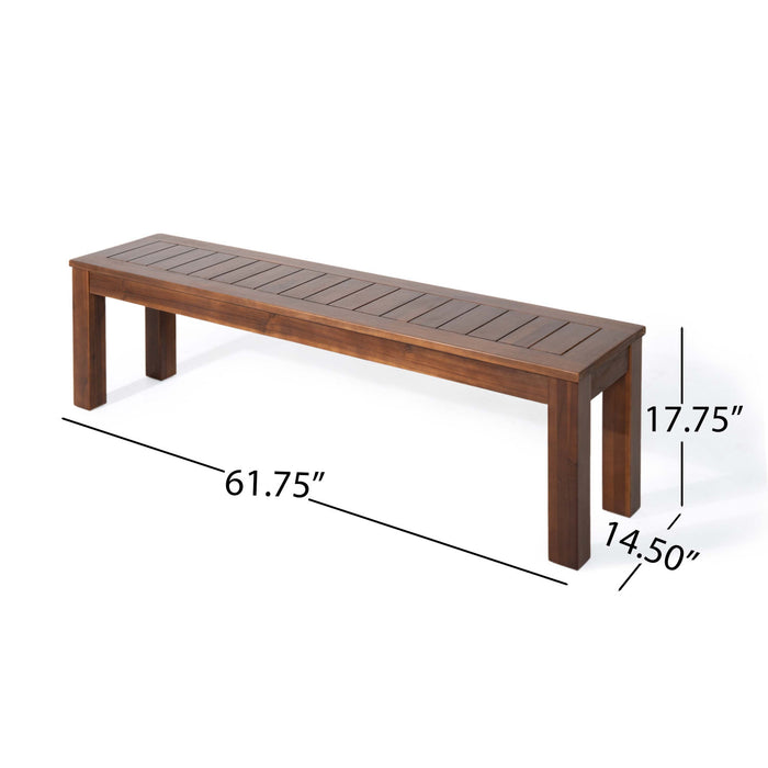 Ensemble De 2 Bancs Georgia En Bois D’acacia A Lattes De 61,75\", Brun Fonce