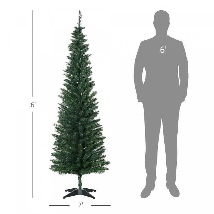 Homcom Arbre De Noel Artificiel En Forme De Crayon De 6 Pieds Avec 390 Branches