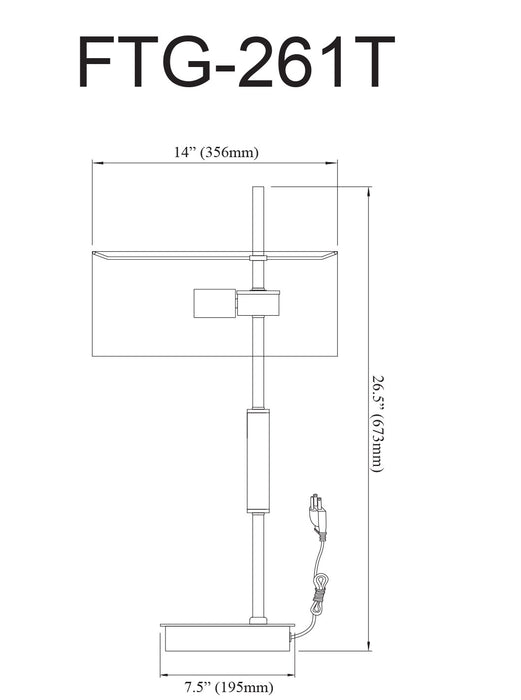 Lampe de table Fitzgerald de Dainolite avec abat-jour noir, fini noir mat et laiton vieilli, et 1 ampoule