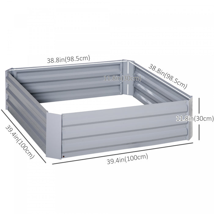 Outsunny - Jardiniere Surelevee Pour Fleurs - Lot De 2 - Gris