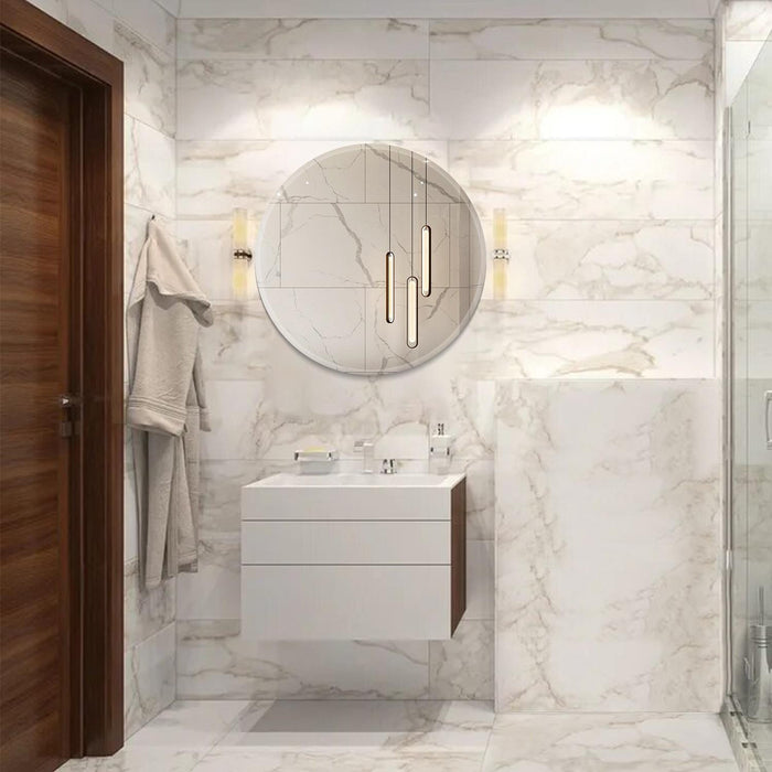 Miroir rond Arcus 30 po x 30 po sans cadre avec bordure biseautée