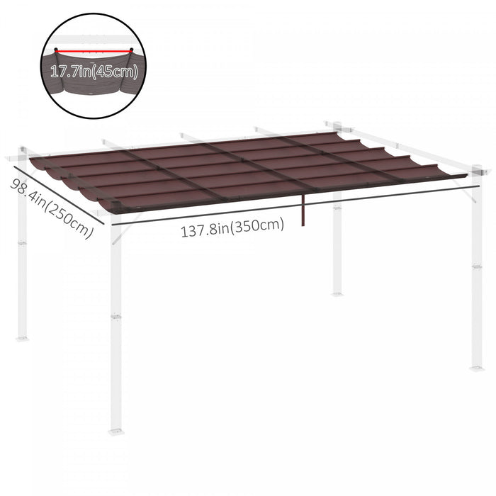 Outsunny Auvent De Rechange Retractable Pour Pergola De 13,1 X 9,8 Pi, Housse De Rechange Pour Pergola, Cafe