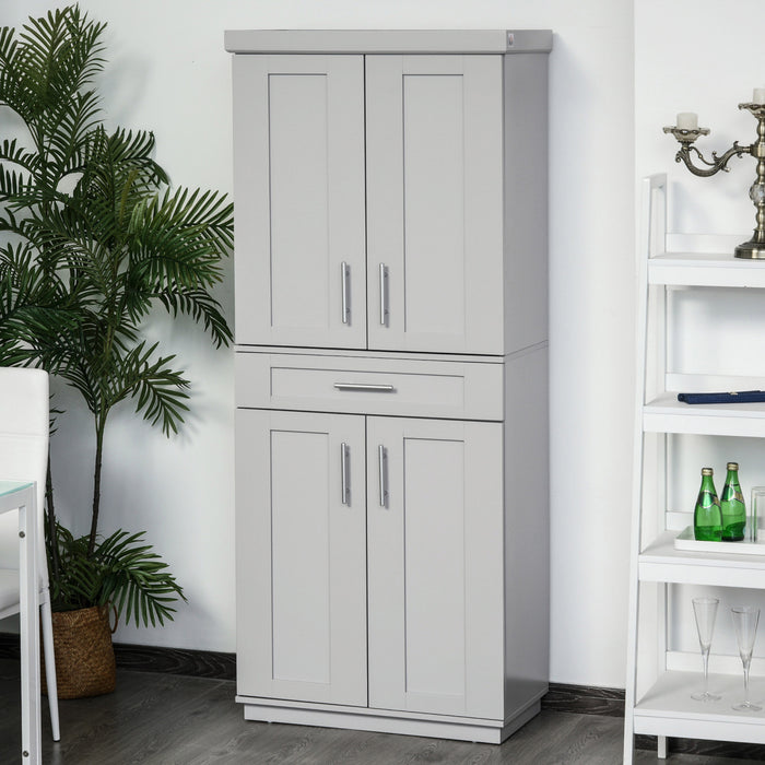 HOMCOM Garde-Manger Cuisine Moderne Etageres Gris