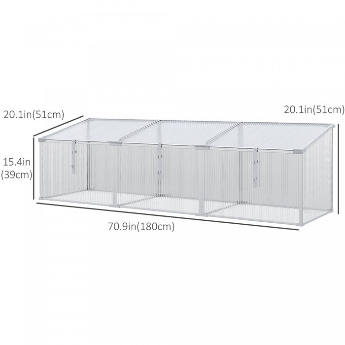 Outsunny Serre A Cadre Froid Avec Dessus Ouvrable, 71\" X 21\" X 20\"