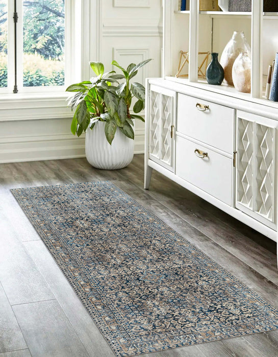 Tapis Traditionnel Ariana 2'6\" x 8'0\" en Bleu