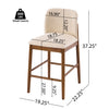Lois Rubber Wood Counter Stool Set of 2 with Upholstered Seat and Footrest,Beige | Lois lot de 2 tabourets de comptoir en bois d’hevea avec assise rembourree et repose-pieds, beige