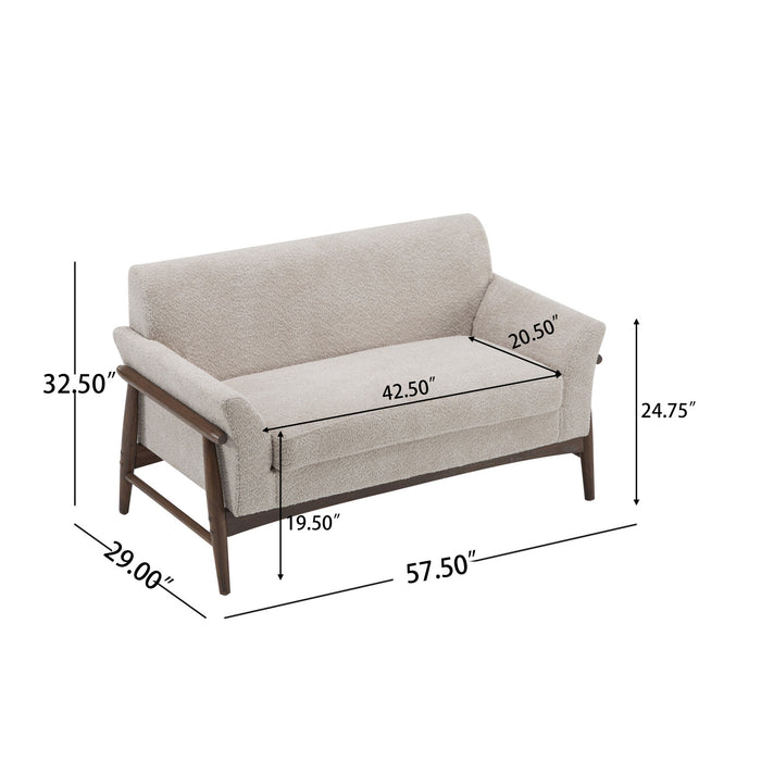Harper Canape deux places compact moderne en tissu, amande