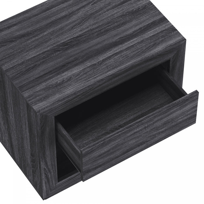 Table de nuit contemporaine Soren 26\" en gris charbon (1 tiroir)
