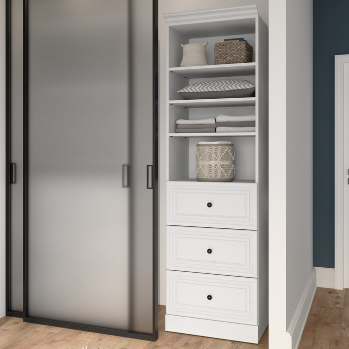 Organisateur de garde-robe Versatile de Bestar de 25 po (L) avec tiroirs - blanc