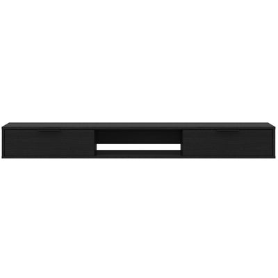 Nordika Slim 72" Wall-Mounted TV Stand with 2 Storage Cabinets - Black | Meuble pour téléviseur mural mince Nordika de 72 po avec 2 armoires de rangement - noir