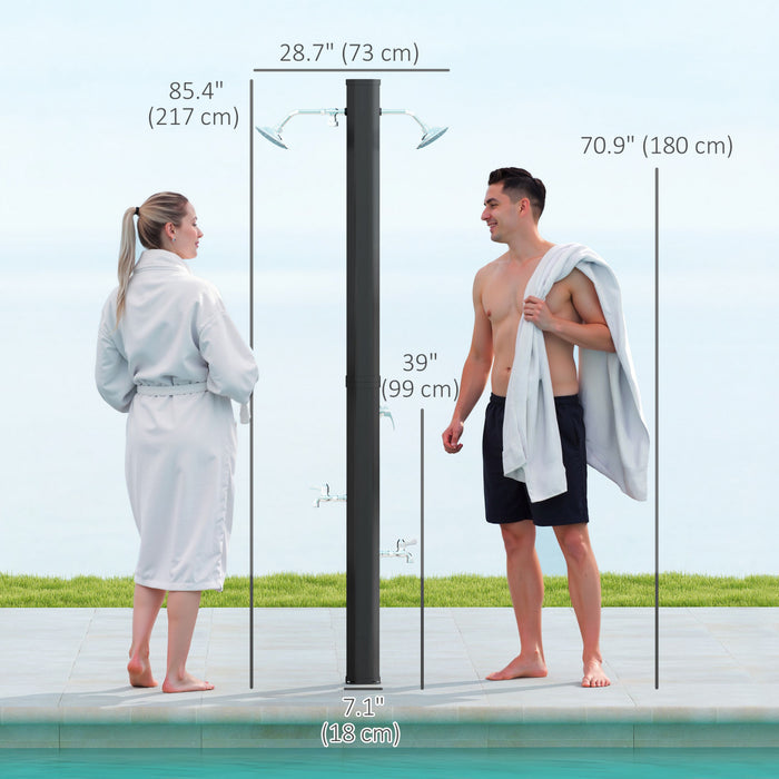 Outsunny Douche exterieure chauffante de 9,2 gallons, 2 pommes de douche