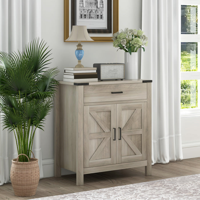 HOMCOM Buffet avec 1 tiroir, 1 armoire de rangement, Gris