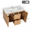 Aiden 36-Inch Wall-Mounted Bathroom Vanity with Soft-Close Storage and Ceramic Sink,Wood | Aiden meuble de salle de bain mural 36 pouces avec rangement a fermeture douce et vasque en ceramique, bois