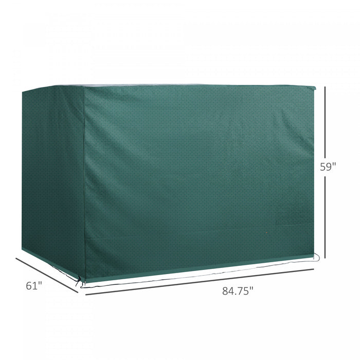 Outsunny 7' L X 5' L X 5' H Grande Housse De Patio Protecteur De Meubles De Jardin D'exterieur Pour Balancoires, Tables, Blocs Anti-pluie Et Uv Vert Fonce