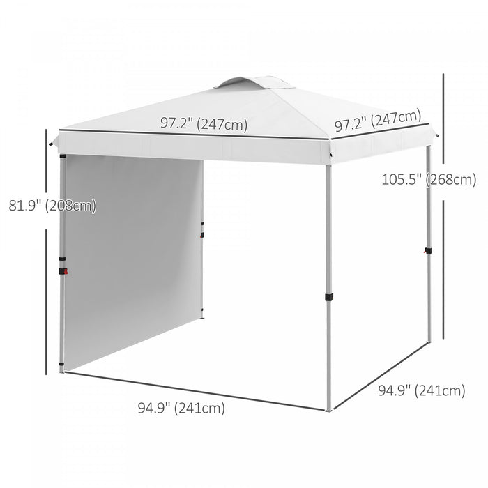 Outsunny Tente Avec 1 Paroi Laterale, Sac De Transport, Blanc